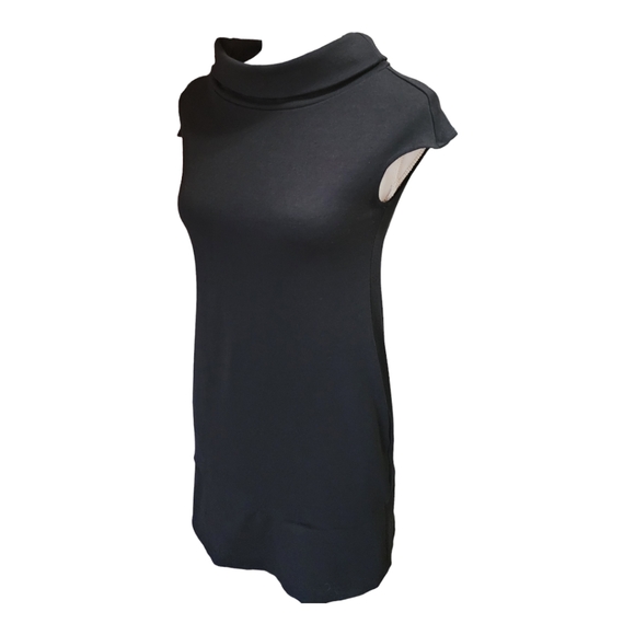 Express Women's Black Dress, Capped Sleeve, Turtle Neck, Gold Zipper,Size XS - Picture 3 of 16